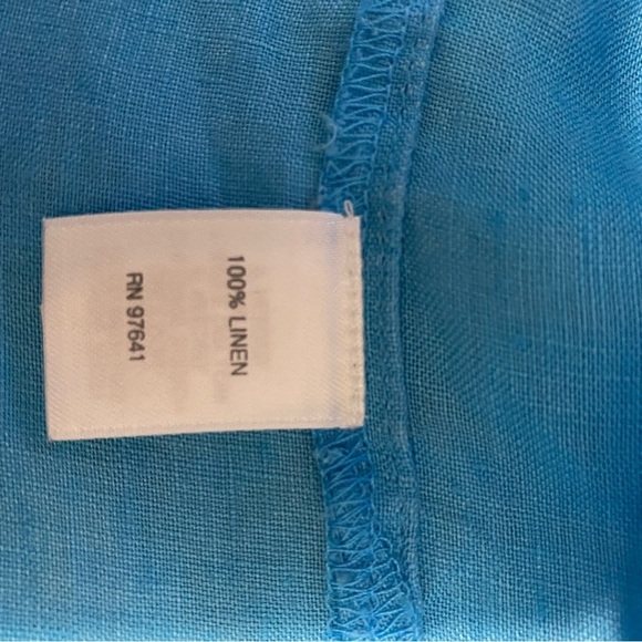 J Jill Love Linen 100% Linen Blue Long Sleeve Button Front XL Shirt Top. - Picture 4 of 8